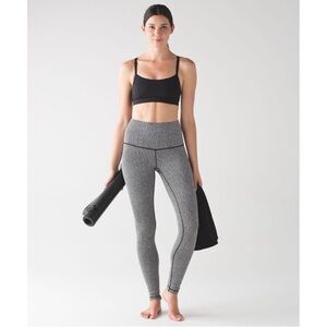 Lululemon Wunder Under Pants Hi-Rise Teeny Tooth White Black Leggings